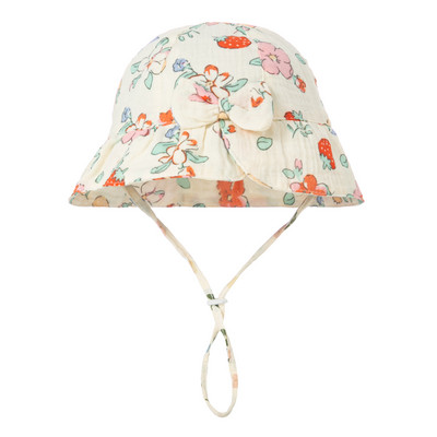 Νέο Baby Baby Bowknot Bowknot Bucket Hat Παιδικό Αντηλιακό Καπέλα εξωτερικού χώρου Boy Girl Print Panama Hat Unisex Καπέλο ψαρέματος παραλίας για 3-12 εκατ.