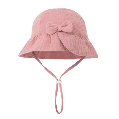 Νέο Baby Baby Bowknot Bowknot Bucket Hat Παιδικό Αντηλιακό Καπέλα εξωτερικού χώρου Boy Girl Print Panama Hat Unisex Καπέλο ψαρέματος παραλίας για 3-12 εκατ.