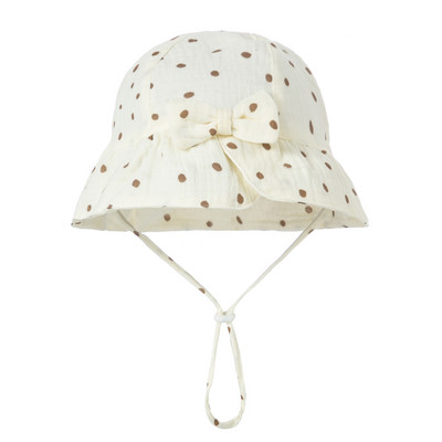 Νέο Baby Baby Bowknot Bowknot Bucket Hat Παιδικό Αντηλιακό Καπέλα εξωτερικού χώρου Boy Girl Print Panama Hat Unisex Καπέλο ψαρέματος παραλίας για 3-12 εκατ.