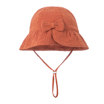 Νέο Baby Baby Bowknot Bowknot Bucket Hat Παιδικό Αντηλιακό Καπέλα εξωτερικού χώρου Boy Girl Print Panama Hat Unisex Καπέλο ψαρέματος παραλίας για 3-12 εκατ.