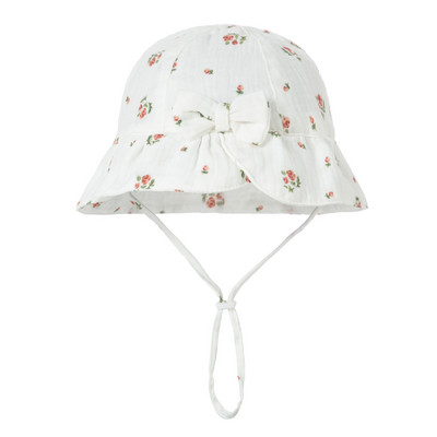 Νέο Baby Baby Bowknot Bowknot Bucket Hat Παιδικό Αντηλιακό Καπέλα εξωτερικού χώρου Boy Girl Print Panama Hat Unisex Καπέλο ψαρέματος παραλίας για 3-12 εκατ.