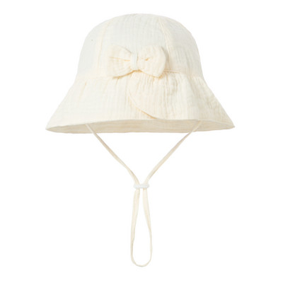 Νέο Baby Baby Bowknot Bowknot Bucket Hat Παιδικό Αντηλιακό Καπέλα εξωτερικού χώρου Boy Girl Print Panama Hat Unisex Καπέλο ψαρέματος παραλίας για 3-12 εκατ.