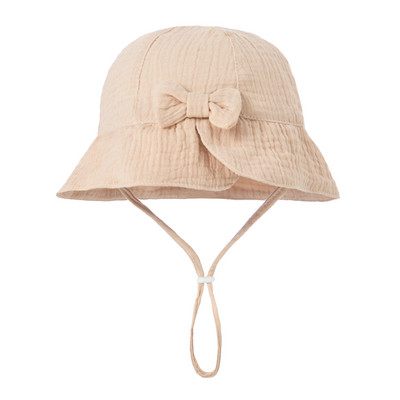 Νέο Baby Baby Bowknot Bowknot Bucket Hat Παιδικό Αντηλιακό Καπέλα εξωτερικού χώρου Boy Girl Print Panama Hat Unisex Καπέλο ψαρέματος παραλίας για 3-12 εκατ.