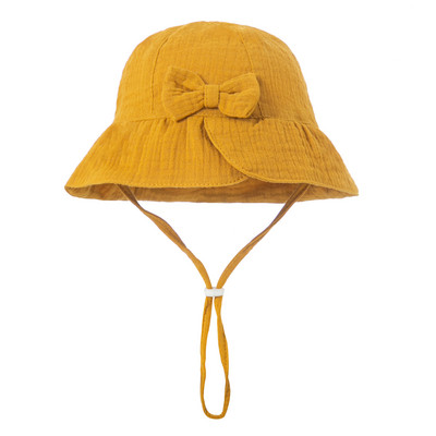 Νέο Baby Baby Bowknot Bowknot Bucket Hat Παιδικό Αντηλιακό Καπέλα εξωτερικού χώρου Boy Girl Print Panama Hat Unisex Καπέλο ψαρέματος παραλίας για 3-12 εκατ.