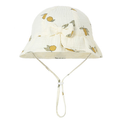 Νέο Baby Baby Bowknot Bowknot Bucket Hat Παιδικό Αντηλιακό Καπέλα εξωτερικού χώρου Boy Girl Print Panama Hat Unisex Καπέλο ψαρέματος παραλίας για 3-12 εκατ.