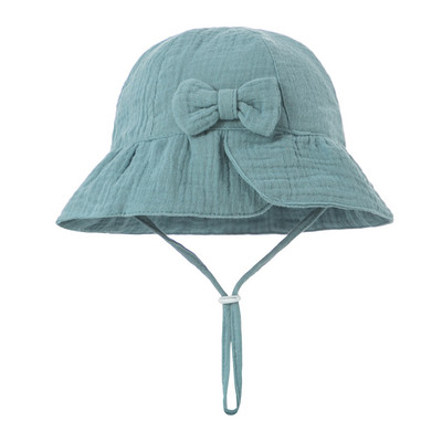 Νέο Baby Baby Bowknot Bowknot Bucket Hat Παιδικό Αντηλιακό Καπέλα εξωτερικού χώρου Boy Girl Print Panama Hat Unisex Καπέλο ψαρέματος παραλίας για 3-12 εκατ.