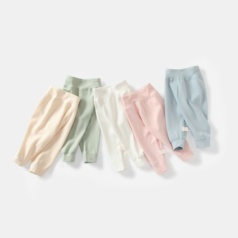 Топли панталони Derong за бебета 3-36 месеца, памучни панталони за момчета и момичета с кадифе, есенни дълги панталони с висока талия, едноцветни