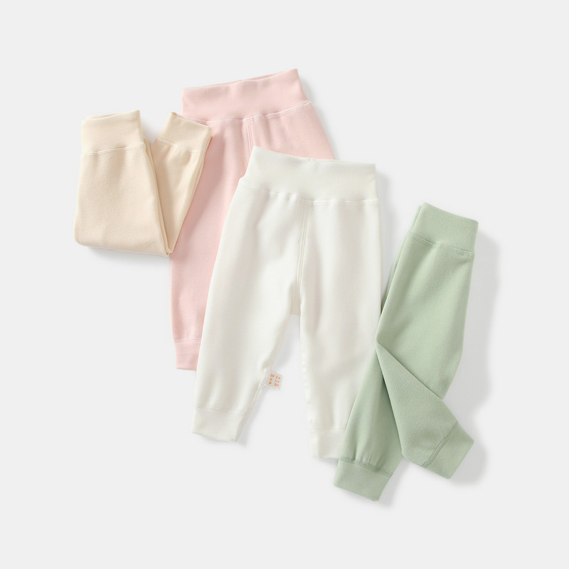 Топли панталони Derong за бебета 3-36 месеца, памучни панталони за момчета и момичета с кадифе, есенни дълги панталони с висока талия, едноцветни