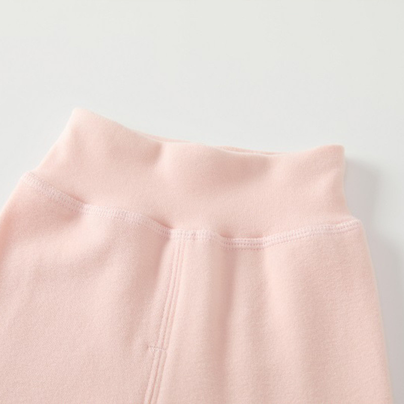 Топли панталони Derong за бебета 3-36 месеца, памучни панталони за момчета и момичета с кадифе, есенни дълги панталони с висока талия, едноцветни