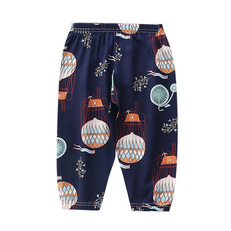 Пролетни детски панталони Момиче Момче Сладки щамповани дишащи памучни детски ежедневни панталони Меки тънки удобни домашни пижами за малки деца