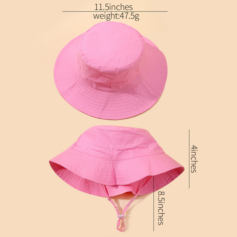Бебешка слънчева шапка Бебешка слънчева шапка за момичета и момчета Ваканция на открито Покривало за уши за врата Анти UV Детски плажни шапки Капачка с кофа 3-8 години подарък