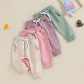 2023-10-05 Lioraitiin 0-3Y Baby Girls Παντελόνι μονόχρωμο Ελαστική μέση Μαλακό παντελόνι για νήπια Άνοιξη Φθινόπωρο Casual Sweatpants Jogger