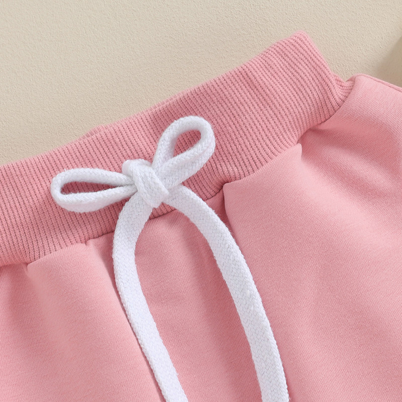 2023-10-05 Lioraitiin 0-3Y Бебешки панталони за момичета Едноцветен ластик на талията Меки панталони за малко дете Пролет Есен Ежедневни спортни панталони Jogger
