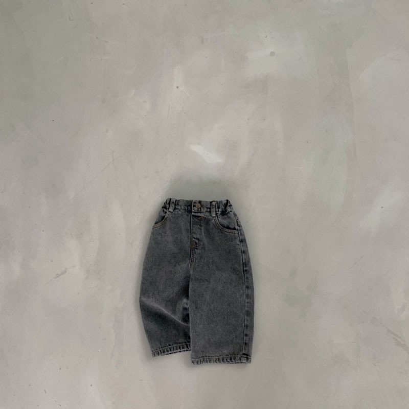 22319 Корейски бебешки панталони 2024 Пролет Лято Бебешки дънки за момче Изчистени универсални дънкови панталони за момиченца Свободни широки панталони