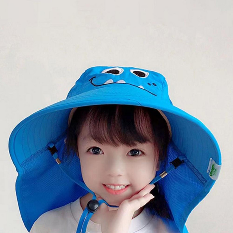 Детска шапка за слънце Детска шапка за открито Сладка анимационна детска шапка с кофа за защита от слънце Плажни приключения Рибар с периферия за момчета