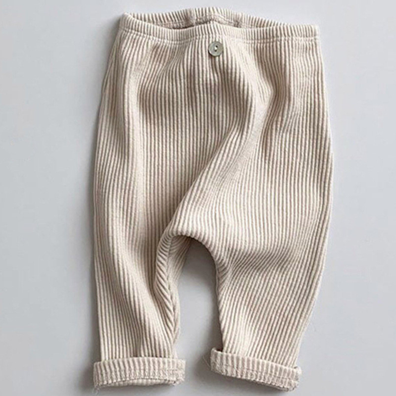Бебешко облекло Панталони в корейски стил Памучни еластични ежедневни едноцветни модерни пролетни есенни бебешки семпли клинове с пълна дължина