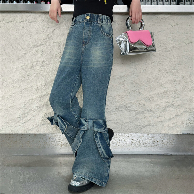 Младежки панталони с панталони Момичета с кльощави панталони Модни дънки за момичета Детски дънки Детски ежедневни панталони 24A26