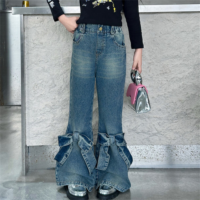 Младежки панталони с панталони Момичета с кльощави панталони Модни дънки за момичета Детски дънки Детски ежедневни панталони 24A26