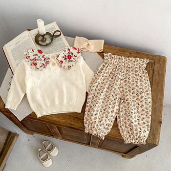 Baby Girls Jogger Pants 2024 Summer Small Floral Αντικουνουπικά Παντελόνια για βρέφη κοριτσίστικα Παντελόνια για νήπια με εμπριμέ μουσελίνα
