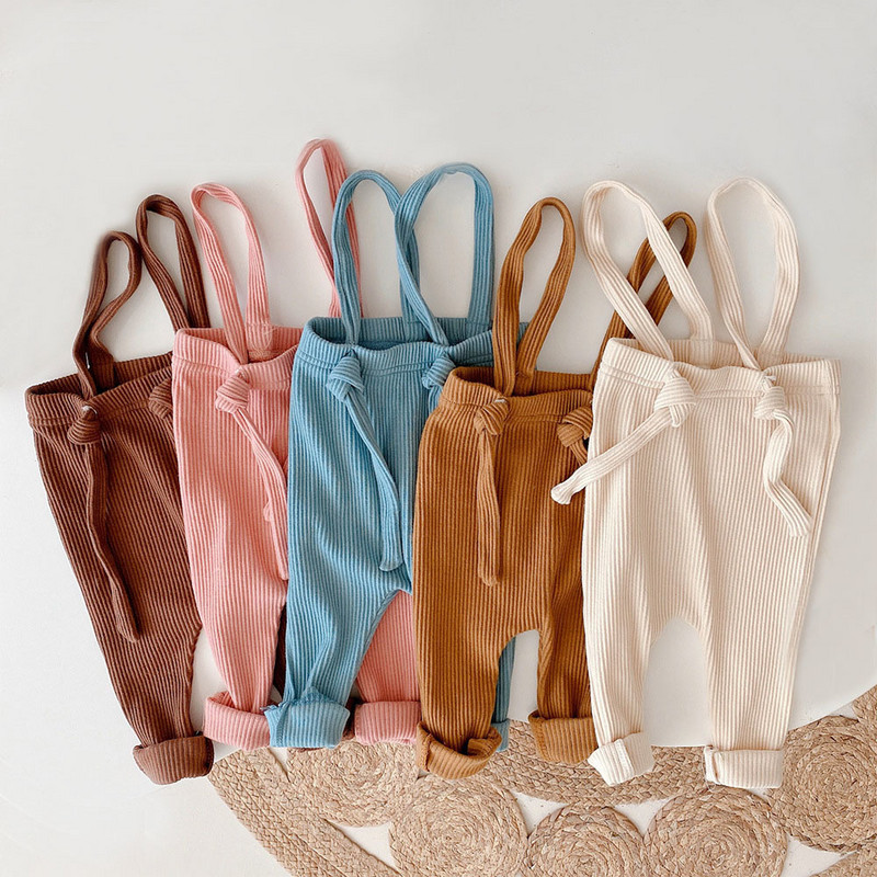 Бебешки панталони Клинове Памучни еластични панталони за новородено момиче и момче Pp панталони Бебешки гащеризон с презрамки Бебешки панталони за малко дете Дрехи