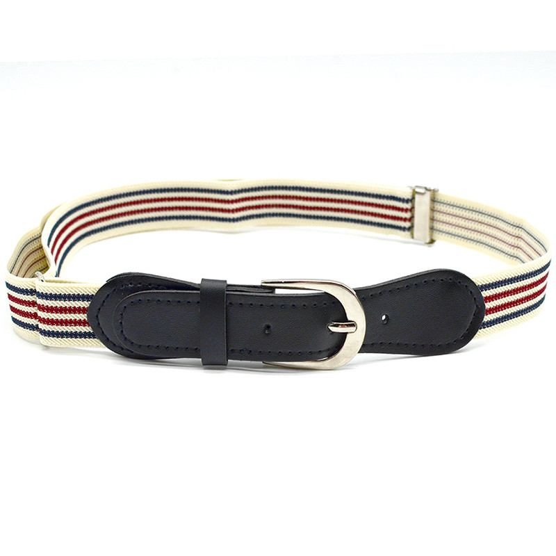 Gyermek rugalmas öv csíkos állítható deréköv Bőr takaró tűcsat gyerekeknek Baba kisgyermek divatos nadrág Jean nadrág