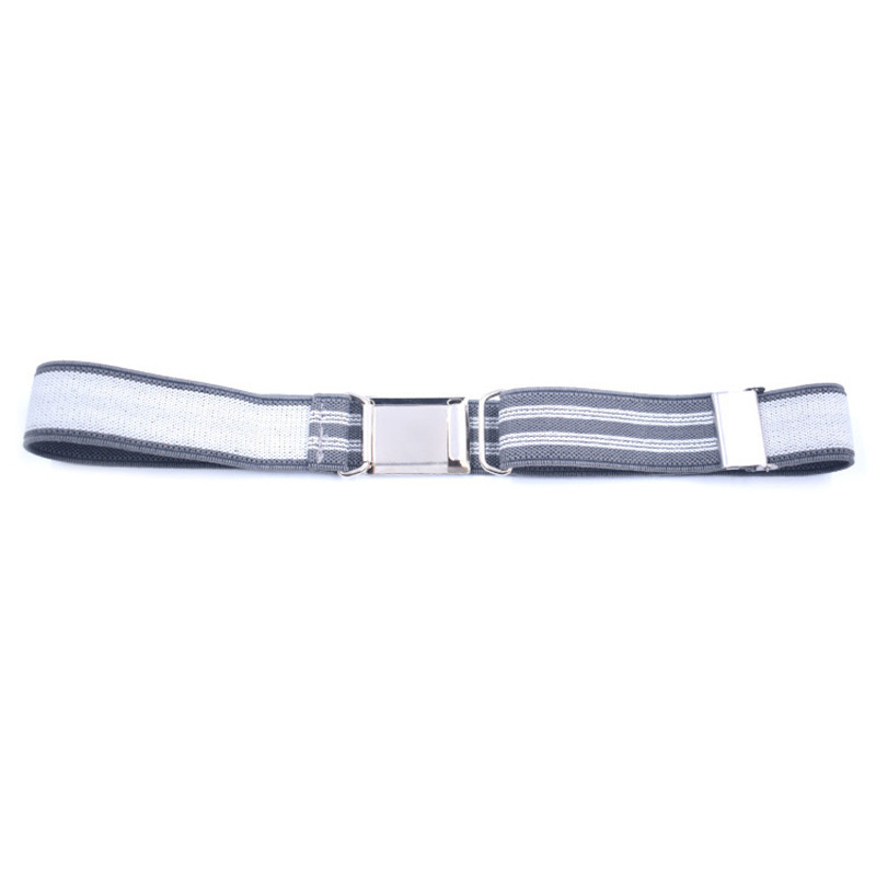 Регулируема модна разтегателна детска лента на райета Еластичен платнен пояс за момчета Момичета Студентски колан с каишка Детски колан с катарама