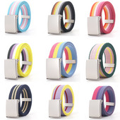 Rainbow ριγέ Military Tactical Belt Unisex Luxury Brand Design Υψηλής ποιότητας λεπτή ζώνη μόδας Casual Jeans Παιδικά αξεσουάρ
