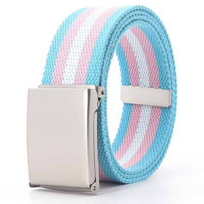 Rainbow ριγέ Military Tactical Belt Unisex Luxury Brand Design Υψηλής ποιότητας λεπτή ζώνη μόδας Casual Jeans Παιδικά αξεσουάρ