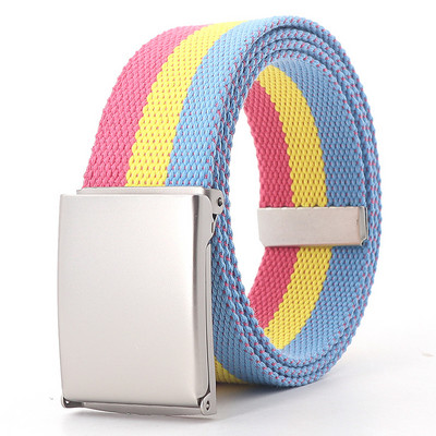 Rainbow ριγέ Military Tactical Belt Unisex Luxury Brand Design Υψηλής ποιότητας λεπτή ζώνη μόδας Casual Jeans Παιδικά αξεσουάρ