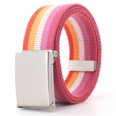 Rainbow ριγέ Military Tactical Belt Unisex Luxury Brand Design Υψηλής ποιότητας λεπτή ζώνη μόδας Casual Jeans Παιδικά αξεσουάρ