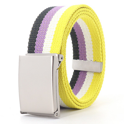 Rainbow ριγέ Military Tactical Belt Unisex Luxury Brand Design Υψηλής ποιότητας λεπτή ζώνη μόδας Casual Jeans Παιδικά αξεσουάρ