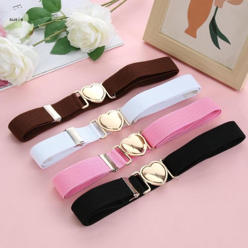 X7YA elastne vöökoht tüdrukutele, lastele, dekoratiivne vöökoht, südamekujuline pandlaga reguleeritav kleidi vöökoht lastele