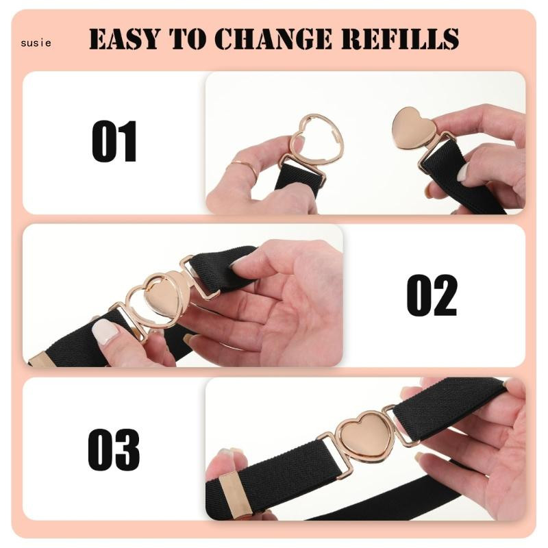 X7YA elastne vöökoht tüdrukutele, lastele, dekoratiivne vöökoht, südamekujuline pandlaga reguleeritav kleidi vöökoht lastele