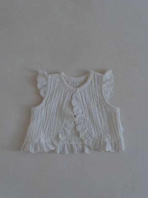 2024. aasta suvine uus beebitüdruku varrukateta kardiganide komplekt imikute vest + lühikesed püksid, 2 tk. ülikond, puuvillasest lõngast väikelapse vabaaja hingavad rõivad