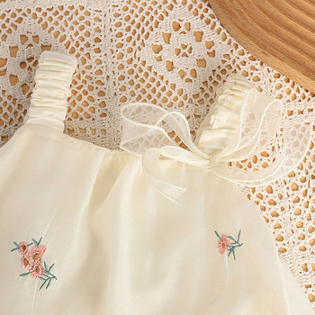Νέα βρεφικά κοριτσίστικα καλοκαιρινά ρούχα για νήπια Γλυκό λουλουδάτο κορμάκι με καπέλο νεογέννητο 100 ημερών λεπτό φόρεμα ένα κομμάτι