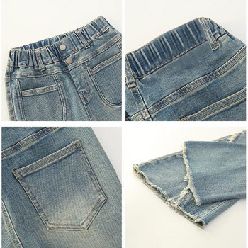 IENENS Fashion Flared Jeans Girl Пролет Есен Вталени панталони с висока талия Ретро Y2K Street Детски дънкови панталони за 6-13 години