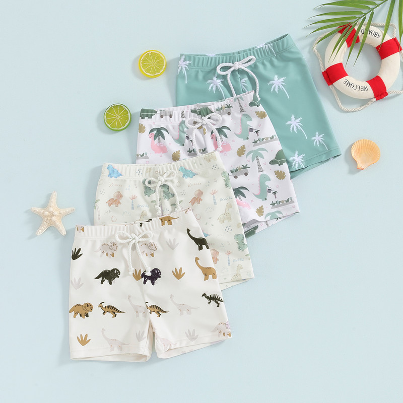 Бански гащи за малки момчета за момчета Бански костюми Бански шорти Ежедневни щампи с динозаври Toddler Bay Шорти за плуване Детски бански костюми