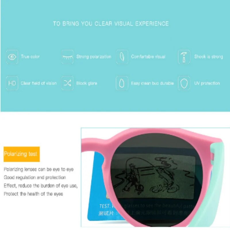 2024 Кръгли Plarized детски слънчеви очила Силиконови еластични безопасни детски слънчеви очила Модни сенници UV400 за момчета