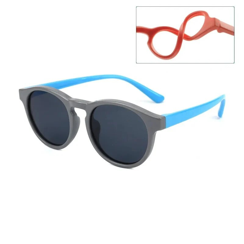 2024 Кръгли Plarized детски слънчеви очила Силиконови еластични безопасни детски слънчеви очила Модни сенници UV400 за момчета