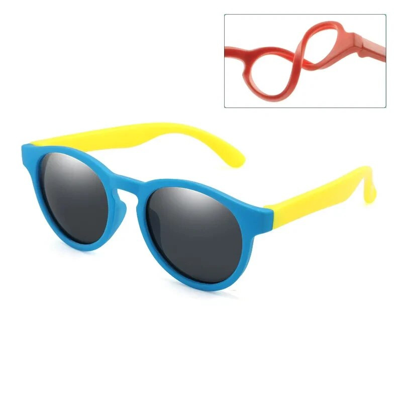 2024 Кръгли Plarized детски слънчеви очила Силиконови еластични безопасни детски слънчеви очила Модни сенници UV400 за момчета