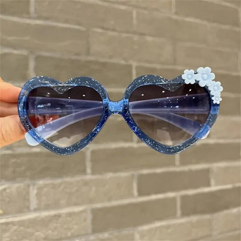 Модни слънчеви очила с форма на сърце за момичета Момчета Сладки анимационни цветя Слънчеви очила Външна защита от слънце Детски прекрасни очила