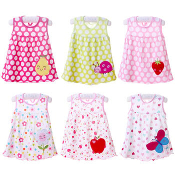 Бебешка рокля Лятна памучна детска дреха Детско облекло Рокля на принцеса 0-1 г. Бебешка рокля Момиче 1-2 г. Горна бродирана рокля на принцеса