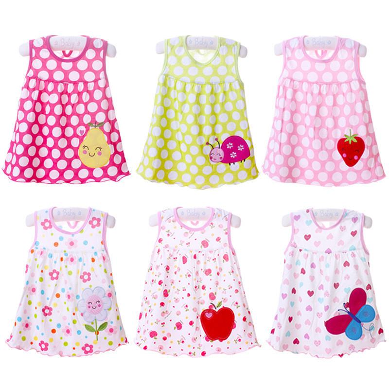 Бебешка рокля Лятна памучна детска дреха Детско облекло Рокля на принцеса 0-1 г. Бебешка рокля Момиче 1-2 г. Горна бродирана рокля на принцеса