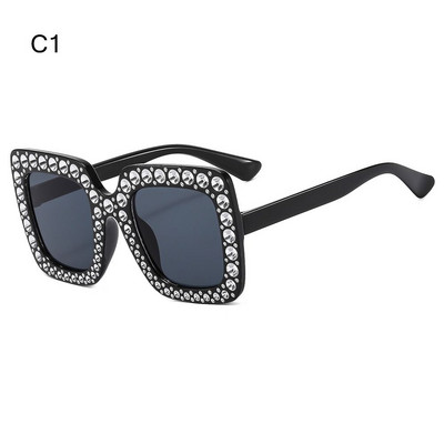 Armsad Laste päikeseprillid Rhinestone Diamond Laste Ruudukujulised päikesevarjud Tüdrukutele Poisile Värvilised läätsed Sädelevad Printsessi Päikeseprillid Trendikad