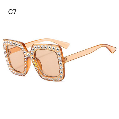 Armsad Laste päikeseprillid Rhinestone Diamond Laste Ruudukujulised päikesevarjud Tüdrukutele Poisile Värvilised läätsed Sädelevad Printsessi Päikeseprillid Trendikad