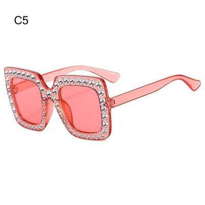 Armsad Laste päikeseprillid Rhinestone Diamond Laste Ruudukujulised päikesevarjud Tüdrukutele Poisile Värvilised läätsed Sädelevad Printsessi Päikeseprillid Trendikad