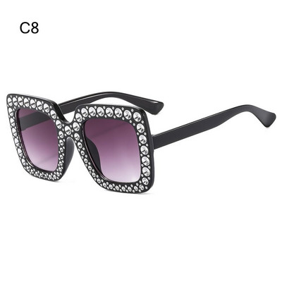 Armsad Laste päikeseprillid Rhinestone Diamond Laste Ruudukujulised päikesevarjud Tüdrukutele Poisile Värvilised läätsed Sädelevad Printsessi Päikeseprillid Trendikad