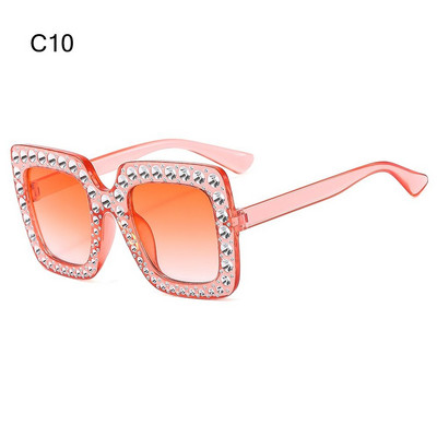 Armsad Laste päikeseprillid Rhinestone Diamond Laste Ruudukujulised päikesevarjud Tüdrukutele Poisile Värvilised läätsed Sädelevad Printsessi Päikeseprillid Trendikad