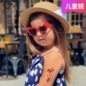 2024 New Kids Cartoon Heart Sunflower γυαλιά ηλίου για κορίτσια αγόρια Παιδιά εξωτερικού χώρου Στρογγυλά γυαλιά ηλίου UV400 Παιδικά γυαλιά ηλίου