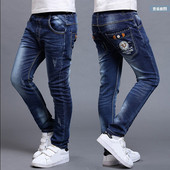 IENENS Fashion Teksad Püksid Poiste Denim Pikad Püksid Lapsed Slim Teksad Väikesed Lapsed Sirged kauboipüksid 5-13 a Kevad sügis